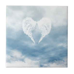 Angel Wings in Cloudy Blue Sky Tegeltje