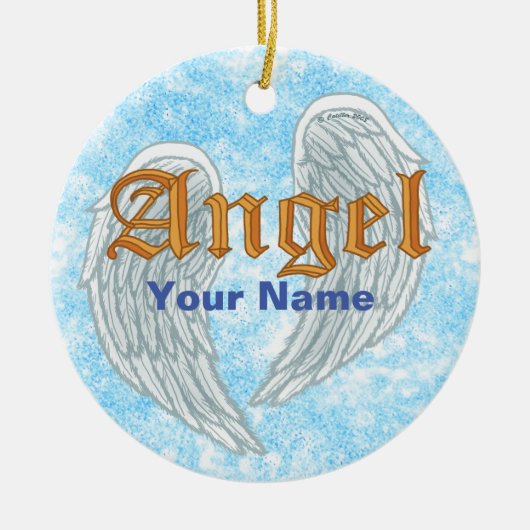 Angel Wings Keramisch Ornament (Voorkant)