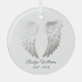 Angel Wings Memorial Loved One Kerstmis Glas Ornament (Voorkant)