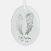 Angel Wings Memorial Loved One Kerstmis Glas Ornament (Voorkant links)