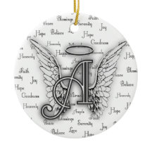 Angel Wings met positieve woorden Monogram A