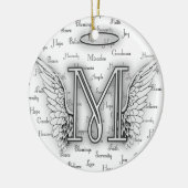 Angel Wings met positieve woorden Monogram L Keramisch Ornament (Links)