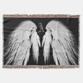 ANGEL WINGS Monogram Black Deken