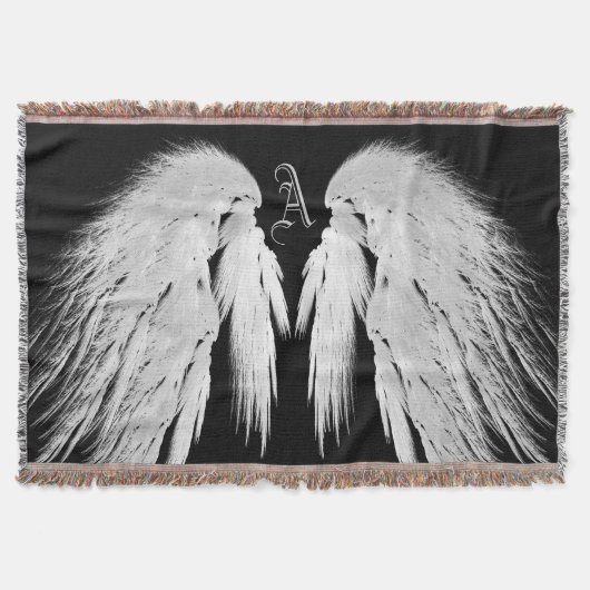 ANGEL WINGS Monogram Black Deken (Voorkant)