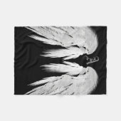 ANGEL WINGS Monogram Black Fleece Deken (Voorkant (Horizontaal))