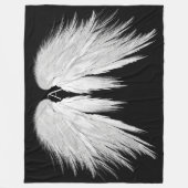 ANGEL WINGS Monogram Black Fleece Deken (Voorkant)