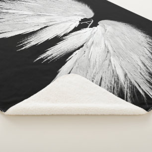 ANGEL WINGS Monogram Black Sherpa Deken