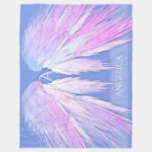 ANGEL WINGS Monogram Dreamweaver Pink Soft Blue Fleece Deken (Voorkant)
