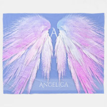 ANGEL WINGS Monogram Dreamweaver Pink Soft Blue