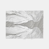 ANGEL WINGS Monogram Elegant Grey Fleece Deken (Voorkant (Horizontaal))