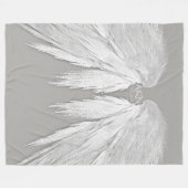 ANGEL WINGS Monogram Elegant Grey Fleece Deken (Voorkant (Horizontaal))