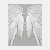 ANGEL WINGS Monogram Elegant Grey Fleece Deken (Voorkant)