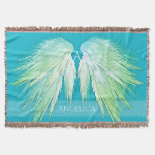 ANGEL WINGS Monogram Name Fresh Ombre Deken