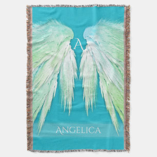 ANGEL WINGS Monogram Name Fresh Ombre Deken