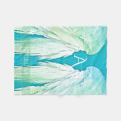 ANGEL WINGS Monogram Name Fresh Ombre Fleece Deken (Voorkant (Horizontaal))