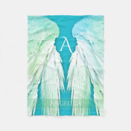 ANGEL WINGS Monogram Name Fresh Ombre Fleece Deken