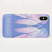 ANGEL WINGS Monogram roze droomdroog zacht blauw Case-Mate iPhone Case (Achterkant (horizontaal))