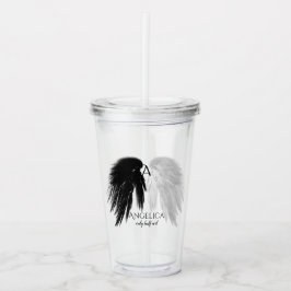 ANGEL WINGS Monogram 'slechts half kwaad' Fungeren Acryl Drinkbeker