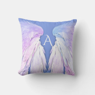 ANGEL WINGS Monogram Soft Blue Pink Dreamweaver Kussen