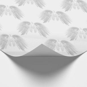 ANGEL WINGS Monogram White Cadeaupapier