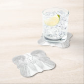 ANGEL WINGS Monogram White Kartonnen Onderzetters (Insitu)