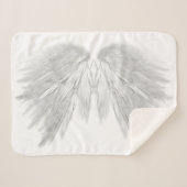 ANGEL WINGS Monogram White Sherpa Deken (Voorkant (horizontaal))