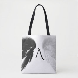 ANGEL WINGS Monogram Zwart + Wit Draagtas