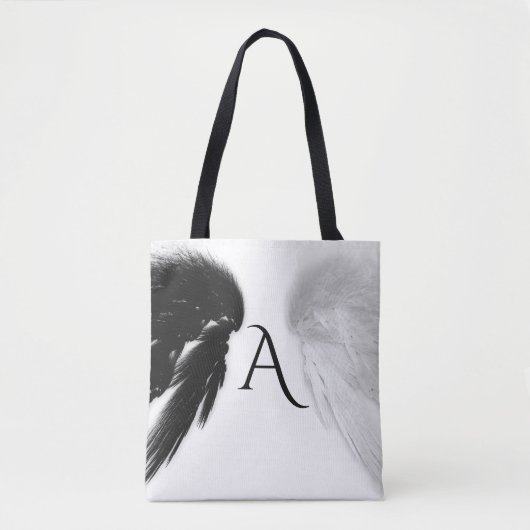 ANGEL WINGS Monogram Zwart + Wit Draagtas (Voorkant)