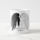 ANGEL WINGS 'Only Half Evil' Monogram Funny Extra Grote Beker (Voorkant)