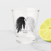 ANGEL WINGS 'Only Half Evil' Monogram Funny Shot Glas (Voorkant)