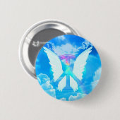 Angel Wings & Peace Ronde Button 5,7 Cm (Voorkant /achterkant)