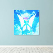 Angel Wings & Peace Sign Canvas Afdruk (Insitu (Houten vloer))