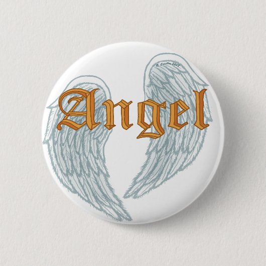 Angel Wings Pin Ronde Button 5,7 Cm (Voorkant)