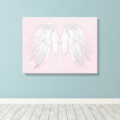 ANGEL WINGS Pink Canvas Afdruk (Insitu (Houten vloer))