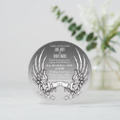 Angel Wings & Ribbon Banner Wedding Invitation Save The Date (Staand voorkant)