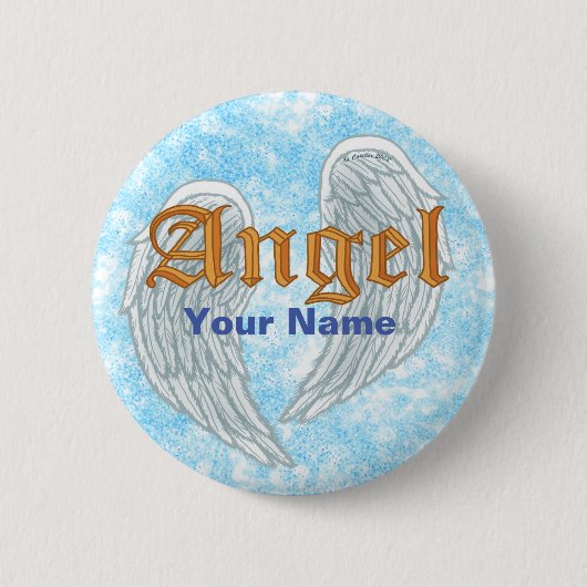 Angel Wings Ronde Button 5,7 Cm (Voorkant)