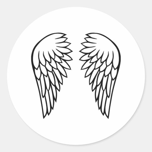 Angel wings ronde sticker (Voorkant)