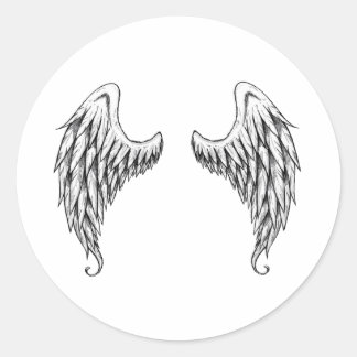 Angel wings ronde sticker