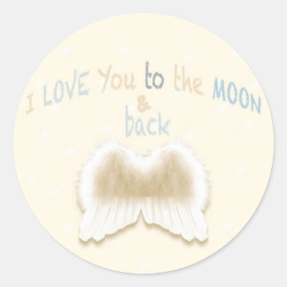 Angel Wings Ronde Sticker, Glanzend Ronde Sticker