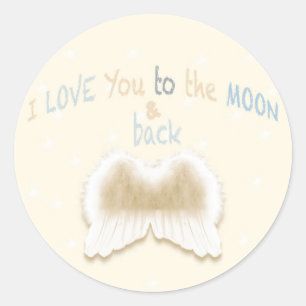 Angel Wings Round Sticker, Glossy Ronde Sticker