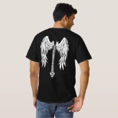 ANGEL WINGS RUGGENGRAAT FOTO AFSTUDEREN VIERING T-SHIRT (Achterkant volledig)