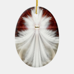 Angel Wings Snowflake Fractal Art Keramisch Ornament