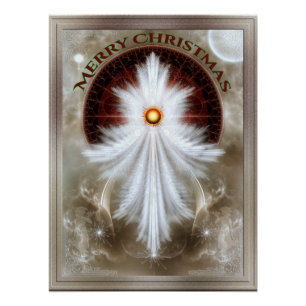 Angel Wings Snowflake Merry Kerstry Perfect Poster