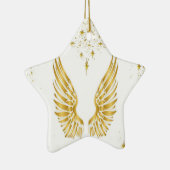 Angel Wings Star-kerstversiering Keramisch Ornament (Rechts)