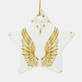 Angel Wings Star-kerstversiering Keramisch Ornament