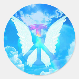 Angel Wings & Vrede Ronde Sticker