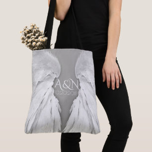 ANGEL WINGS Wedding Initialen Elegant Grey Draagtas