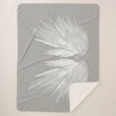 ANGEL WINGS Wedding Initialen Elegant Grey Sherpa Deken (Voorkant)