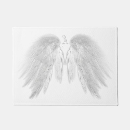 ANGEL WINGS White Custom Monogram Deurmat (Voorkant)