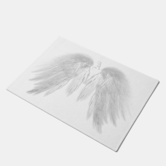 ANGEL WINGS White Custom Monogram Deurmat (Schuin)